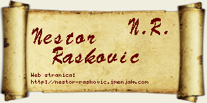 Nestor Rašković vizit kartica